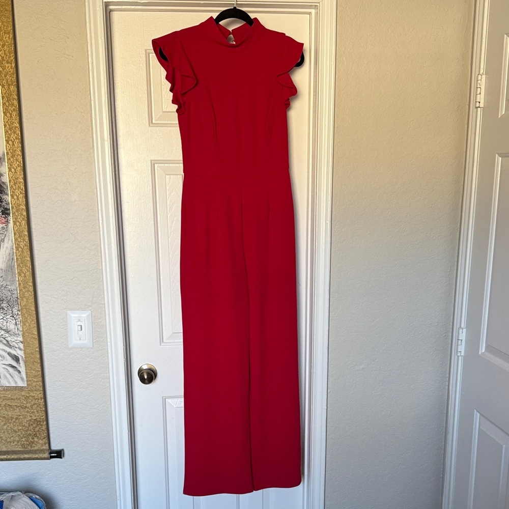 Bright red jumpsuit